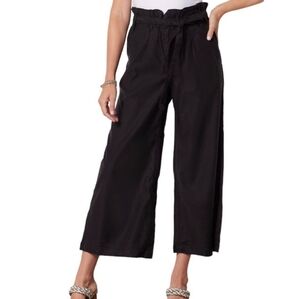 Who What Wear Linen Blend Paper Bag Wide-Leg Belted Culottes Pants